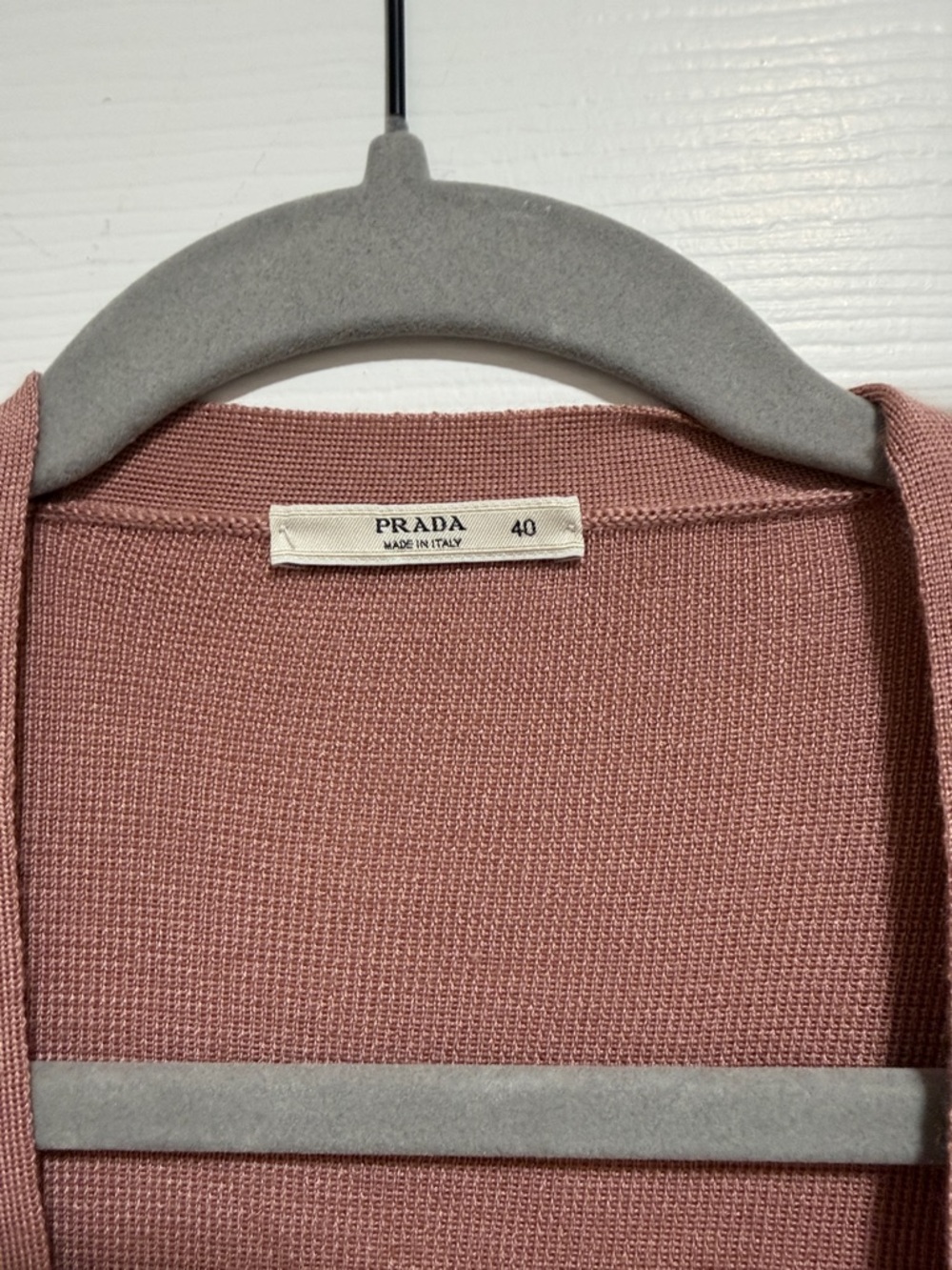 Prada Dusty Rose V-Neck Button Cardigan - Picture 3 of 6